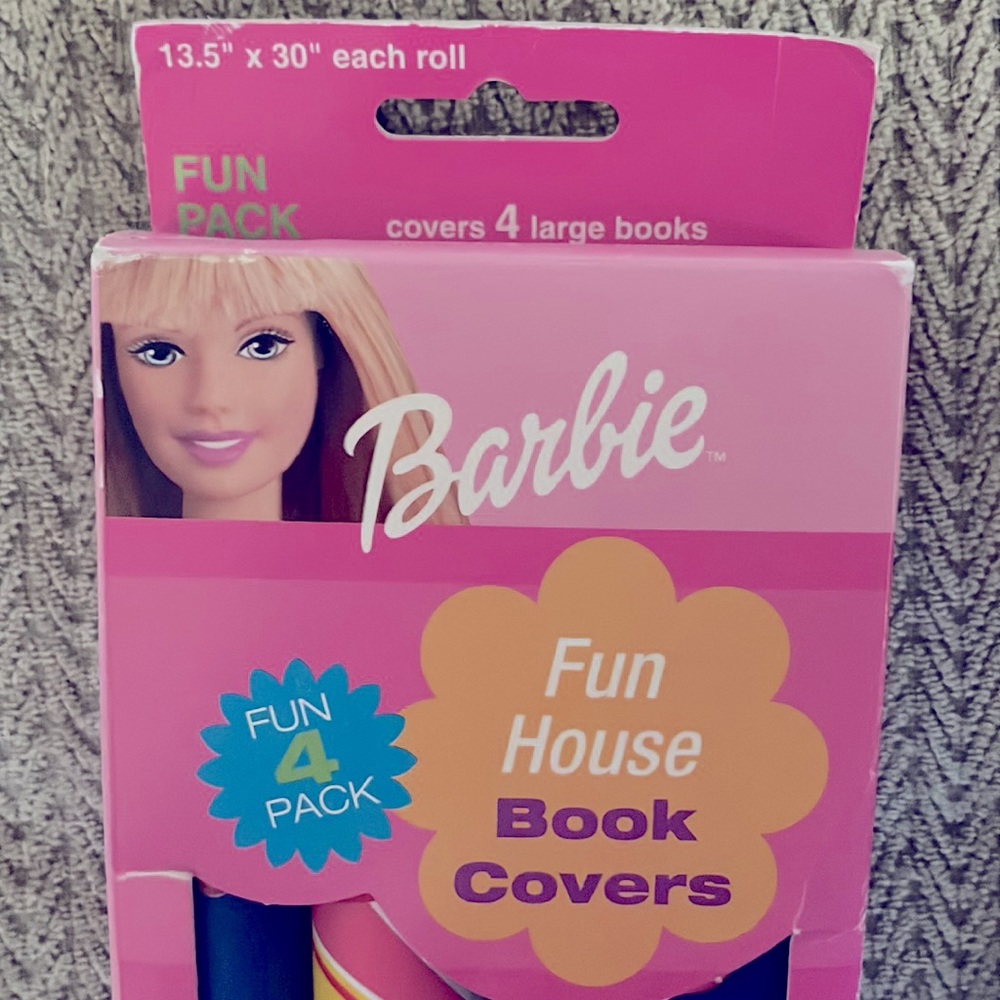 Vintage Boxed Set 4 Barbie Girls Club Book Covers Peel Stick Mattel 2000 Crafts